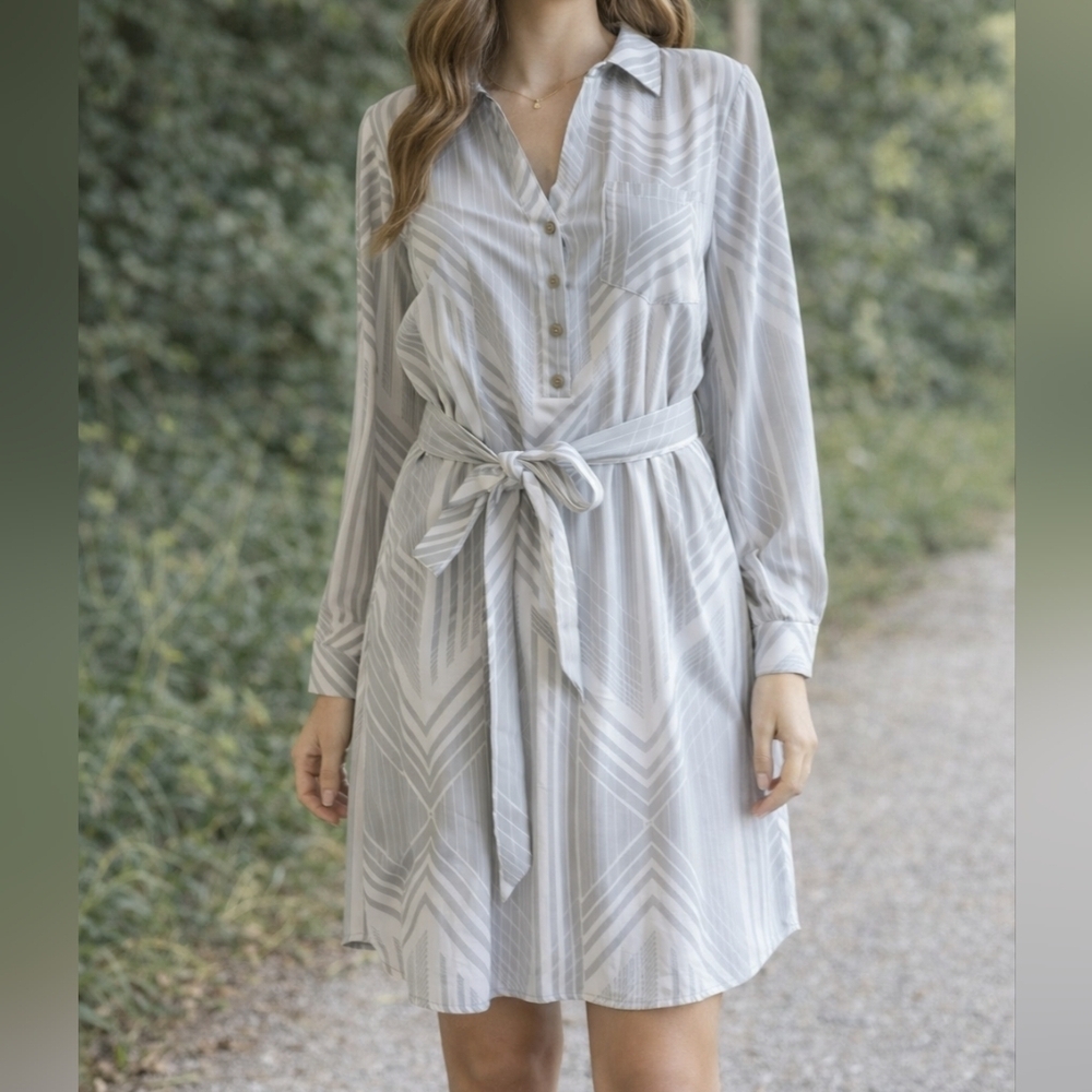 Women's New York & Company Dress Size S Gray & White